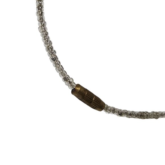 Vintage Handmade Beaded Choker Necklace Silver Tone Dragonfly Charm Jewelry - Picture 3 of 4